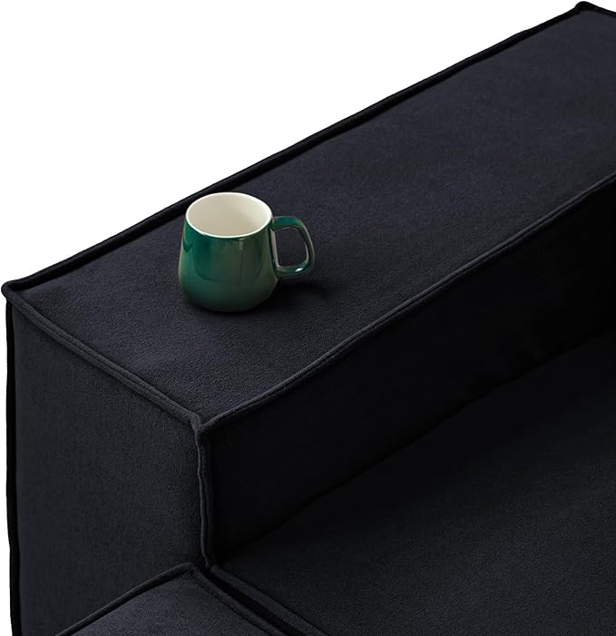 JACH L-Shaped Cloud Sectional Couch, 149" Huge Plus Modular Sofa, Modern Comfy Cloud Couches with Reversible Chaise Ottoman, Sofas Furniture for Living Room, Office, Apartment, Black
