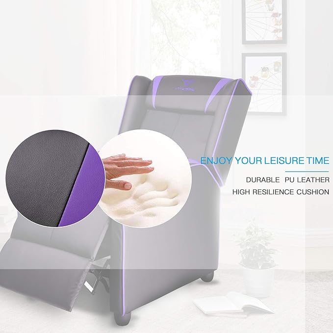 VITESSE Gaming Recliner Chair Racing Style Single PU Leather Sofa Modern Living Room Recliners Ergonomic Comfortable Home Theater Seating, Purple
