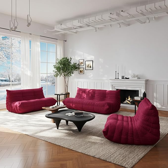 Selyteramy Oversized Bean Bag Chairs for Adults, Giant Beanbag Chair with Memory Foam, Comfy Lounge Chair Lazy Sofa for Apartment, Living Room, Bedroom, Office(Teddy Fabric)