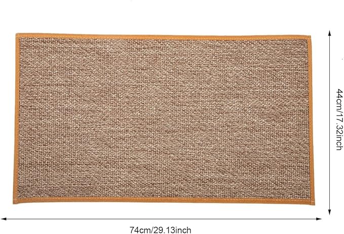 Anti-Skid Linen Kitchen Floor Mat with Rubber Backing Washable Brown Cushion Rug for Indoor Outdoor Entryway Non-Slip Patio Floor Pad for Bathroom Kitchen and Wet Areas