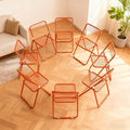 8 Pack Folding Chair,Orange Color,Single Piece,Foldable Space - Saving Design for Indoor/Outdoor Use