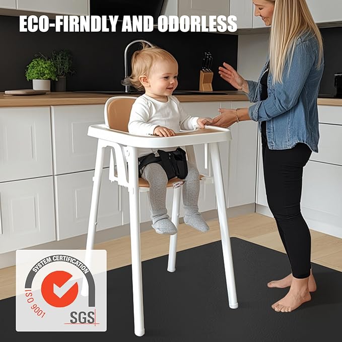 Chair Mat for Hard Floors, tixpol 60" x 75" Plastic Chair Mat for Hardwood Floors, Non-Slip Hard Floor Protector Desk Mat for Home Office, Waterproof Vinyl Floor Mat for Kids & Pets (Black)