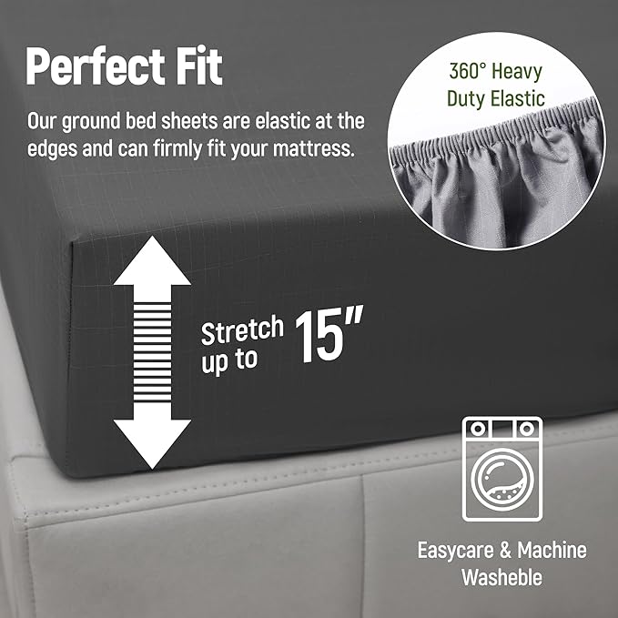 Grounding Sheets Twin XL,90% Cotton+10% Pure Silver Fiber,Grounded Bed Sheet,Deep Pocket Bare Earth Grounding Sheet,Miracle Earth Sheets Well Bedding for Better Sleep & Wellness (Gray,39"x80"x15")