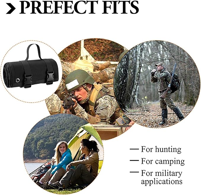 Tactical Shooting Gun Mat Outdoor Professional Waterproof Non-Slip Shooting Mat Firearm Shooting Bag Rifle Rest Bag Shooting with Front and Rear Support Sandbags