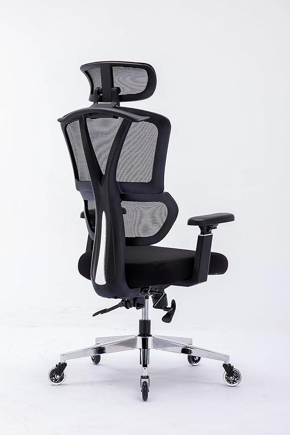 Chair Master Ergonomic High Back Office Chair | Roller Blade Casters | Mesh Chair | for Executives, Office Goers, Work from Home Set up | 3D Armrests, Adjustable Headrest