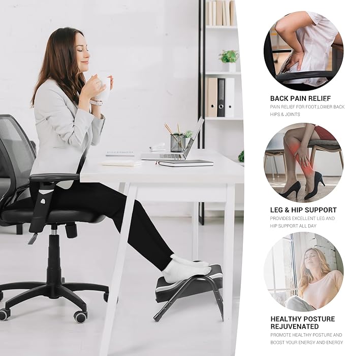 Foot Rest for Under Desk at Work,Ergonomic Foot Rest for Office Use, Heights,Relieving Pain in Lower Back,