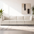 EDILLY 122 inches Oversized Modular Sectional Fabric Cloud Sofa Set, Extra Large L Shaped Couch Reversible Chaise Couch,4 Seat Modular Sofa, Beige