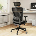 ZYFFHYLAI Ergonomic Office Chair - 350LB Mesh Office Chair with Adjustable Lumbar, High Back Computer Desk Chair with 3D Armrests, Comfy Chair with 2D Headrest & Tilt Function for Study, Work, Gaming