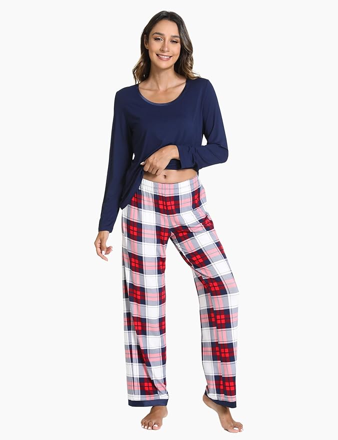GYS Viscose from Bamboo Women's Pajama Sets Super Soft Long Sleeve Sleepwear Comfy Winter Pjs Sets S-4X