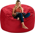 HABUTWAY Bean Bag Chair 3Ft Luxurious Velvet Ultra Soft Fur with High Rebound Memory Foam Bean Bag Chairs for Adults Plush Lazy Sofa with Fluffy Removable Sponge 3' (Red)