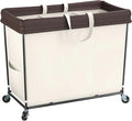 Mefirt 320L Laundry Hamper with Wheels, 3 Section Large Rolling Laundry Basket Bag with Wheels, Clothes Hamper Cart for Laundry, Bedroom, Bathroom and Dorm