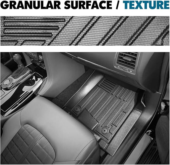 3rd Row Backrest Mats & Cargo Liner Compatible for 2019-2024 Infiniti QX80 Cargo Liner 2019-2024 Nissan Armada Trunk Mat All Weather Protectors Accessories (2-in-1, Fit 8 Seat)
