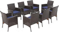 Sophia & William Wicker Patio Chairs Set of 8, 8 Pcs All-Weather Rattan Outdoor Dining Chairs with Seat Cushions