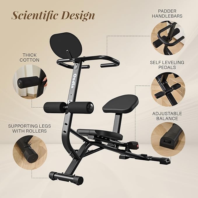 Ocdin Full Body Stretching Bench, Seated Posture Back Traction Device for Lower Back Pain Relief, Spinal Traction, Sitting Stretching Tool for Home Gym and Office