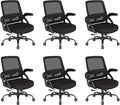 AnyGod Big and Tall Office Chair, Ergonomic Desk Chair Mesh Mid Back with Comfy Lumbar Support Swivel Task Executive Chairs with Wheels, Flip up Arms for Home, Office, Study