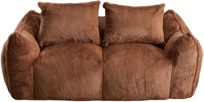 KEIKI Giant Bean Bag Couch for Adults, Oversized Loveseat, 2 Seater Fireside Chair, Comfy Lazy Floor Sofa, Cozy Reading Chair with Pillows for Living Room, Bedroom, No Assembly Required