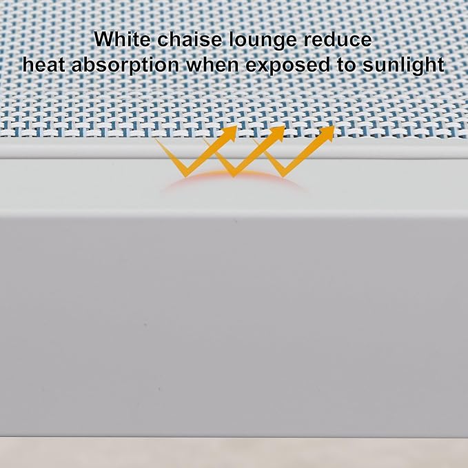 PURPLE LEAF Outdoor Chaise Lounge Chairs Set of 2 White Aluminum Lounge Chair Five-Position Adjustable Chaise Lounge with Wheels and Table for Pool Deck Patio, Mixed Color
