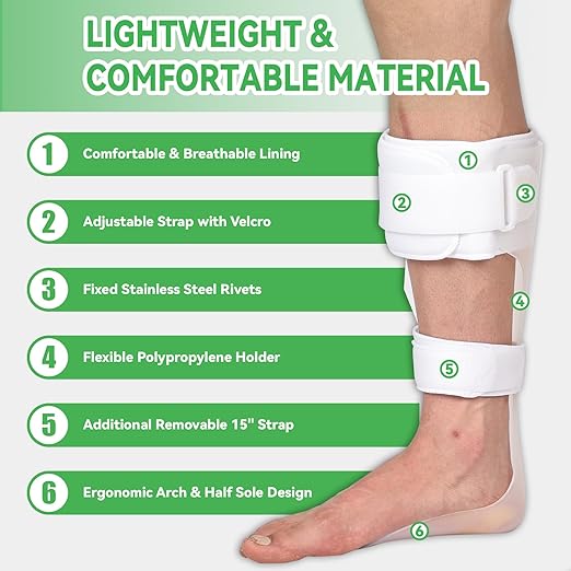 Orthomen AFO Drop Foot Brace, Half-Sole Foot Drop Brace with Stroke, MS, Hemiplegia, Drop Foot Support Shoes for Men and Women,XL-Right