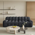 86.6inch Modular Sectional Couch,Oversized Loveseat Sofa, 3D Mesh Fabric Comfy Cloud Sofa Couches, Curved Couch for Living Room, Office, Apartment,No Assembly Required (Black, 86.6")