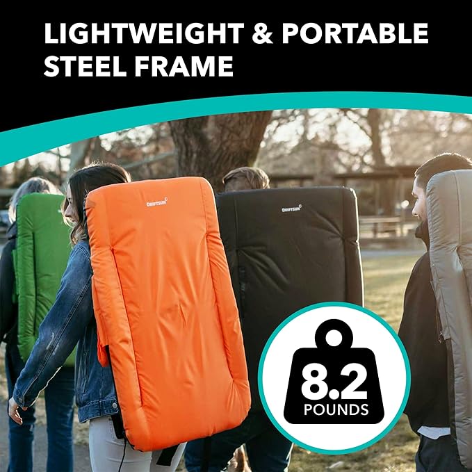 Driftsun 2 Pack Extra Wide Stadium Seats with Back Support - Deluxe Foldable Stadium Chairs for Bleachers - Folding Waterproof Sport Chair - Easy to Transport