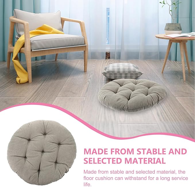 COHEALI Thick Corduroy Floor Cushion Seat Pillow Ergonomic Chair Cushion for Meditation Yoga Bedroom Thick Comfortable Support for Adults