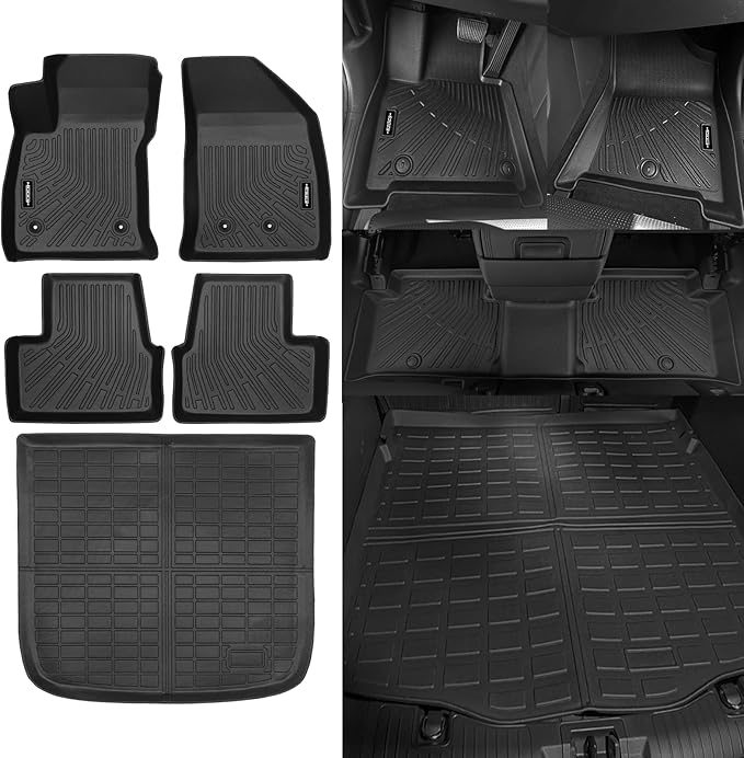 All Weather Floor Mats for 2016-2019 Chevrolet/Chevy Volt Floor Mats & Trunk Mat for Chevrolet Volt All Season Odorless Accessories Anti-Slip Floor Liner