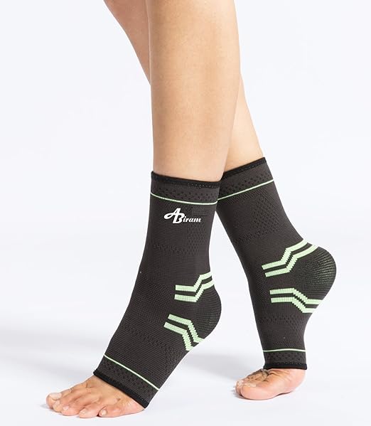ABIRAM Ankle Brace for Women & Men, Ankle Compression Sleeve with Wrap, Foot Support Sleeve, Ankle Support for Sprained Ankle, Plantar Fasciitis Relief Socks, Achilles Tendonitis, Sports, M