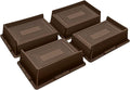 ANNKUT Bed Risers 2 Inch Heavy Duty,Oversized Couch Risers, Extra Wide Furniture Risers for Sofa Table Desk Headboard Chair Lifting,Rectangle Risering Blocks Support 6000 lbs(4 Pack Brown)