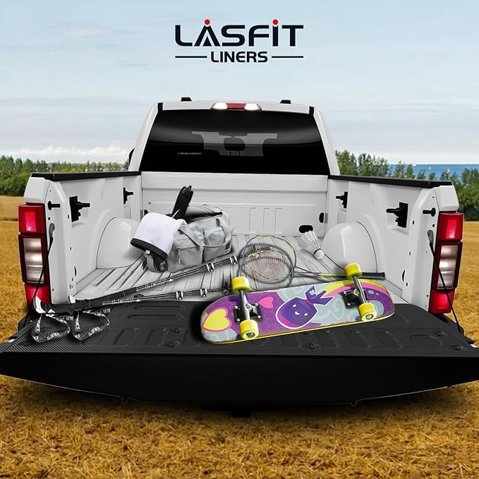 LASFIT Floor Mat Truck Tailgate Mat for Ford Super Duty F250 F350 F450 2022-2017 Truck Bed (Not Fit Drop-in Liners) All Weather Protector TPE Tailgate Liner,1pc Black