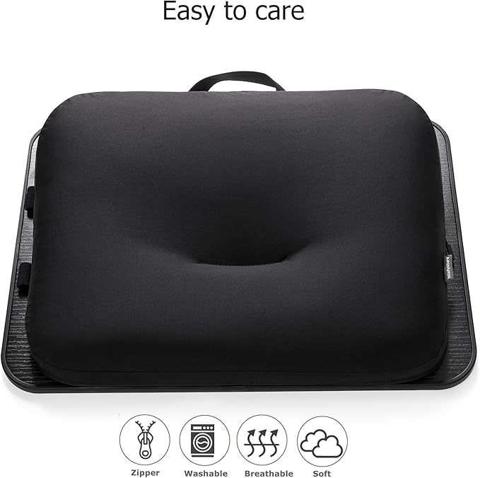 Lap Desk – Laptop Lap Desk with Cushion for Bed, Couch or Floor, Fits up to 17" Laptop, Built-in Slot, Non-Slip PVC Leather Top, Portable & Lightweight – Home Office, Istudyniture (Small,Black)