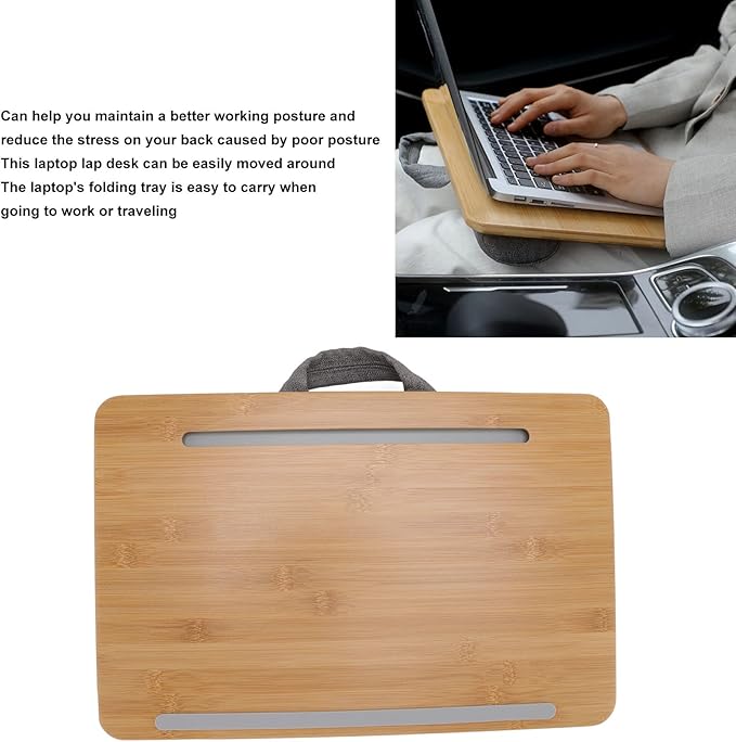 Lap Desk for Bed Sofa Couch, Multifunctional Laptop Stand with Pillow Cushion, Ergonomic Angle, Portable and Lightweight, 16.5x10.8in Small Size, Exquisite Workmanship
