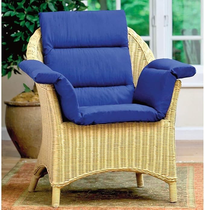 Comfort Finds Pressure Reducing Chair Cushion – Wheelchair, Armchair, Patio Chair Cushion – Generous Sized, Washable, Polyester/Cotton Surface (Navy)