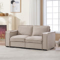HEAY-YO 67 Inches Modern Modular Sectional Sofa,2-Seater Comfy Couch with High Density Foam and Armrests,Floor Sofa for Living Room Bedroom Apartment,Linen Sand