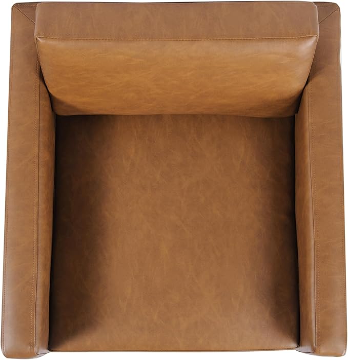HomePop Modern Metal Frame Accent Chair|Homepop Home Décor|Accent Chairs for Living Room & Bedroom - Carmel Faux Leather