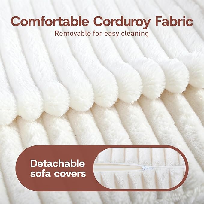 Folding Sofa Bed,Convertible Sofa Bed with Armrest Foldable Sleeper Chair, Portable Folding 4-in-1 Floor Sofa with Convertible Lounge Chair for Living Room,Bedroom,Washable Cover,White Single
