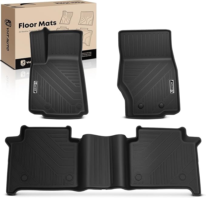 YHTAUTO Floor Mats Compatible with Jeep Grand Cherokee WL 2022-2025 5 Seat No L or WK, TPE All Weather Car Mats Waterproof Anti-Slip Odorless Floor Liner, Interior Car Accessories 1st & 2nd Row Liner