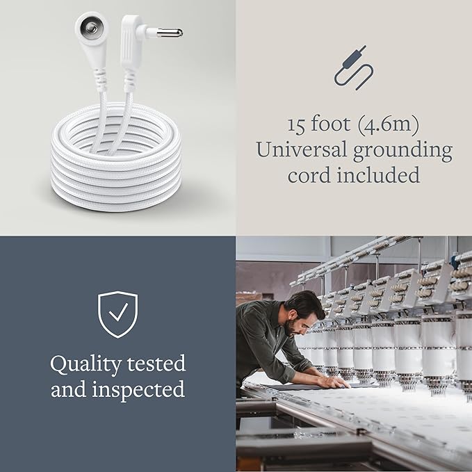 GroundLuxe Organic Grounding Pillowcase in Gray - Queen Size