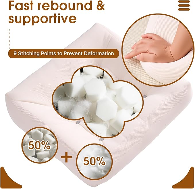 Tikuns Floor Pillows for Adults, 22 * 22 Inch Inch Meditation Cushions, Large Square Sitting Cushion Living Room Memory Foam Pillow for Sitting (2, Beige, 22x22x4 Inch)