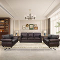Couchus Living Room Furniture Sets,Sofa Sets and Couch Sets for Living Room,Mid-Century Vintage Sofa Couches with Rivet Design (Brown, 2 Loveseat+3 Seater)