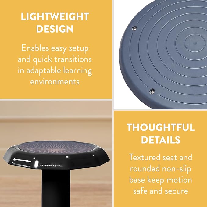 Wobble Stool, 18", Flexible Seating, Black