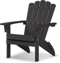 Adirondack Chairs, Folding Weather-Resistant Patio Chair with Wide Armrests & High Backrest, Fire Pit Chair for Garden, Backyard, Porch (Black)
