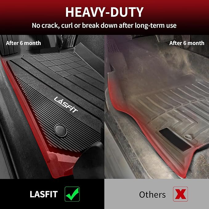 LASFIT Floor Mats 2019-2023 2024 2025 for BMW 3 Series G20 3 Series 330i 330e M3 M340i Accessories Sedan Only, Custom Fit TPE All Weather Car Liners 1st & 2nd Row Full Set, Black(NOT for GT & 2 Door)