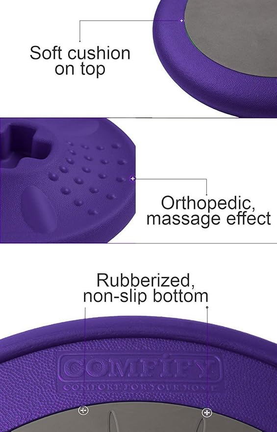 Studico ActiveChairs Kids Wobble Stool, Flexible Preschool & Elementary Classroom Seating, Improves Focus & Posture. ADHD/ADD Wiggle Chair, [Kids Active Fidget Chairs], 14" Stool, Ages 3-7, Purple