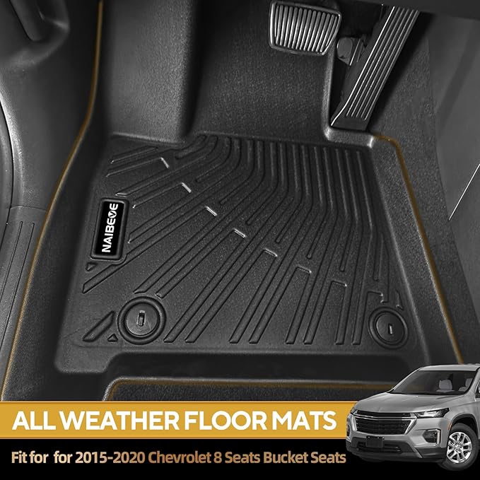 Naibeve Floor Mats for 2015-2020 Chevrolet Suburban/GMC Yukon XL 8 Seats Bench Seats - All Weather for Chevy Suburban/GMC Yukon XL Floor Mats Trunk Mat & 3rd Row Backrest mats Accessories