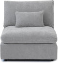 WJShome Modern Middle Module Couch for Living Room, Cushion Covers Removable, Minimalist Comfy Breathable Sofa,Gray