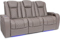 Seatcraft Anthem Italian Leather Sofa w/Fold-Down Table, Living Room, Power Headrest, Power Recline, Gray