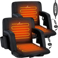 Sportneer Heated Stadium Seats with Back Support: 6 Adjustable Angles Extra Wide Bleacher Seat with Dual Heating Zones - 2.5" Padded Stadium Seats for Sports Outdoors, 2 Pack