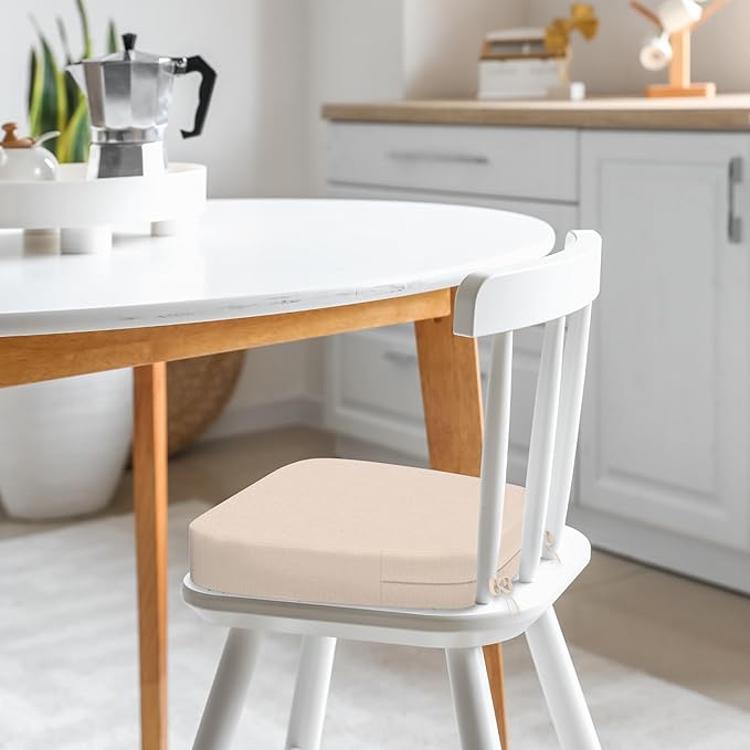 17'' x 16'' x 2.5"Thick Chair Cushions for Dining Chairs, 6 Pack WaterProof Easy Clean Kitchen Chair Pads with Ties and Non-Slip Backing - 30D High Elastic Foam Soft Kitchen Chair Cushions