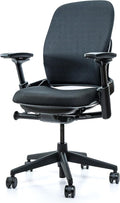 Steelcase Leap V2 Office Chair - Remanufactured by Crandall Office - Ergonomic, Fully Adjustable, 12-Year Warranty, Black Fabric - Premium Work & Home Office Seating
