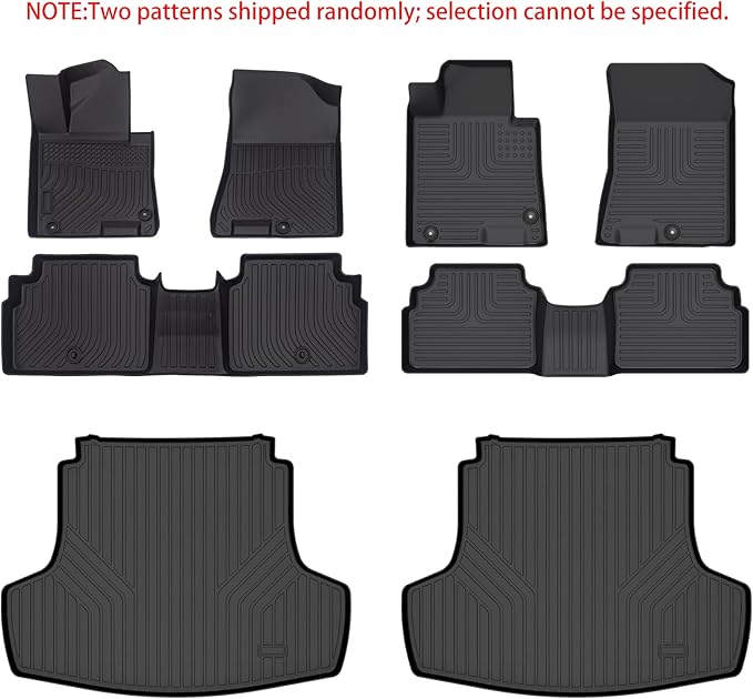 KELCSEECS Floor Mats & Cargo Liner Custom for Kia K5 2021-2026(FWD Only) & Hyundai Sonata 2020-2026(FWD Only) All Weather Protection TPE Floor Liners Front& Rear Row Full Set Accessories Black